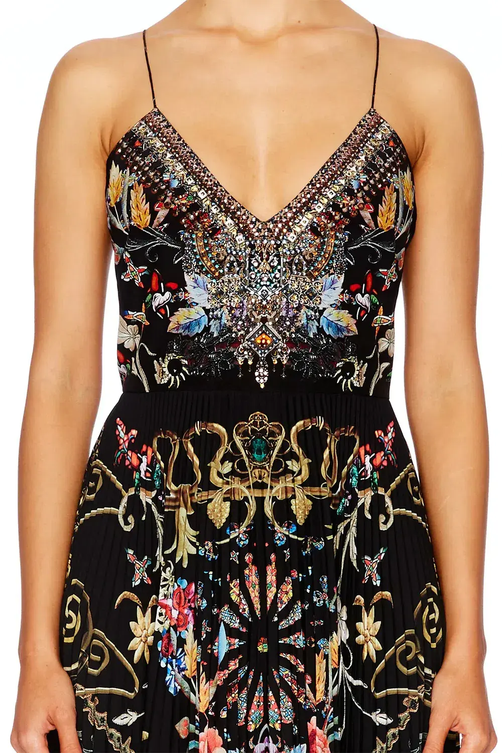 Camilla Dancing in the Dark Pleated Slip Dress Print Size 12 - Image 2