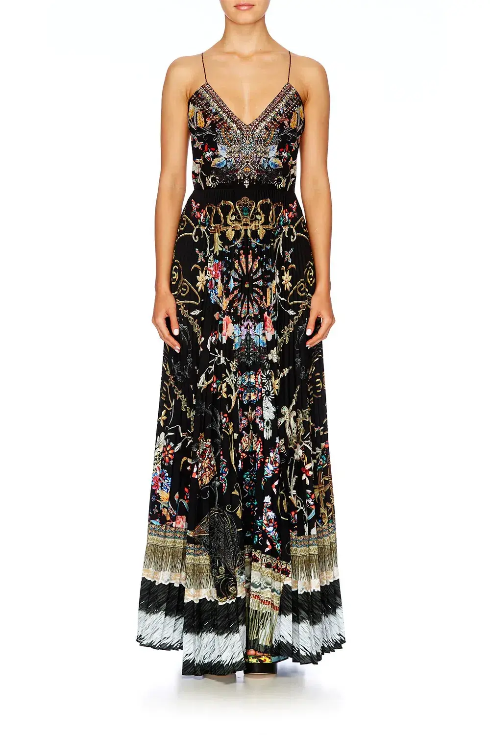 Camilla Dancing in the Dark Pleated Slip Dress Print Size 12 - Image 1