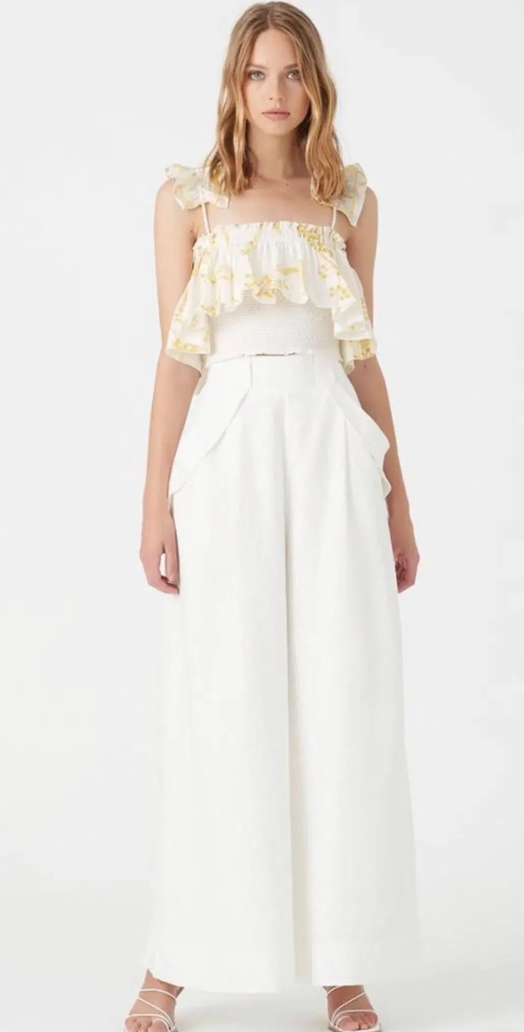 Aje Mimosa Smock Frill Cami Top Print Size 6 - Image 1