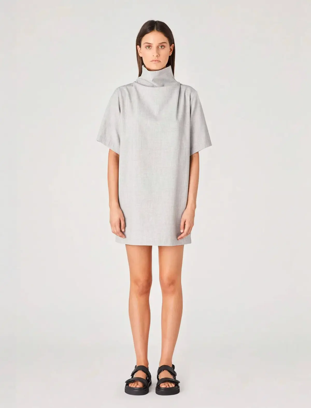 Camilla & Marc Theo Relaxed Mini Dress in Grey Melange Size 14  - Image 4