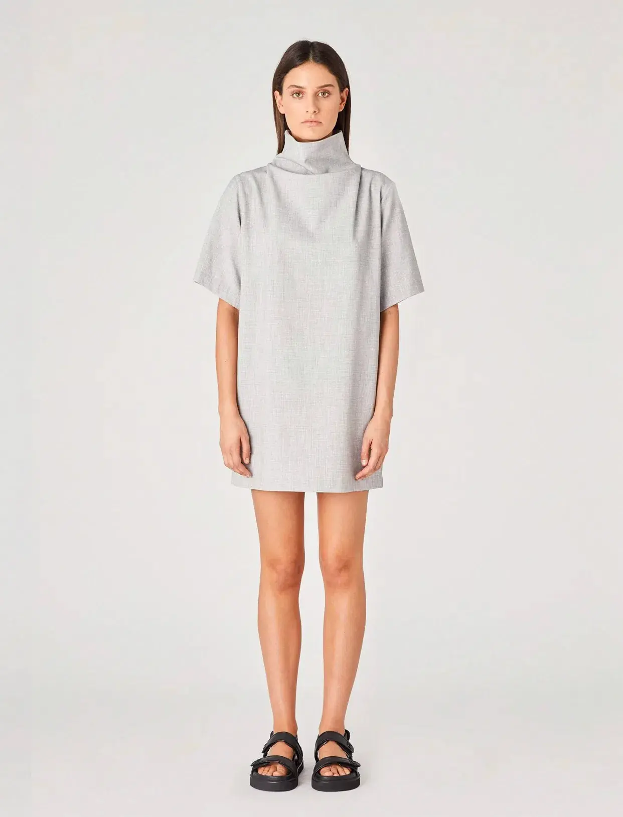 Camilla & Marc Theo Relaxed Mini Dress in Grey Melange Size 14  - Image 4