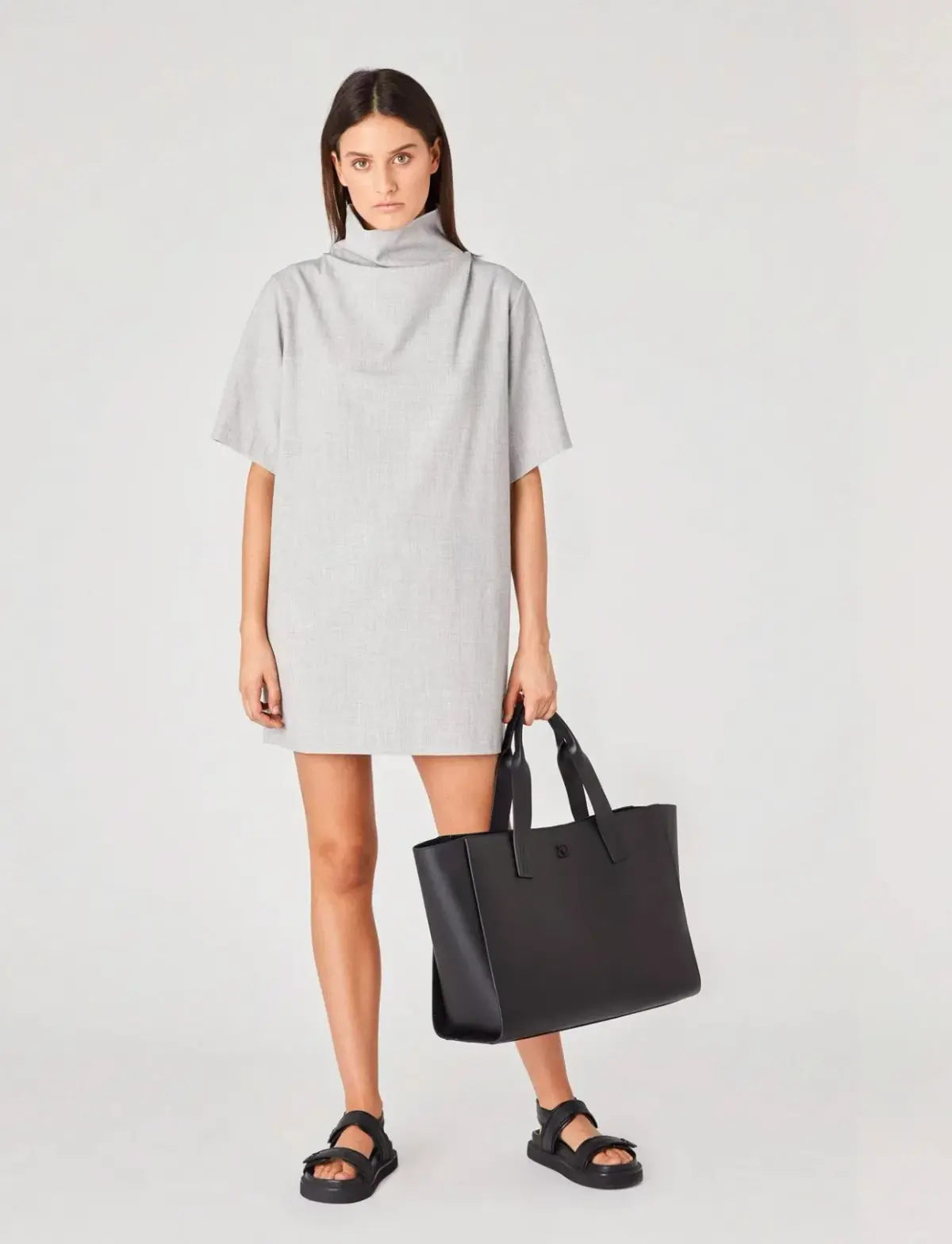 Camilla & Marc Theo Relaxed Mini Dress in Grey Melange Size 14  - Image 2