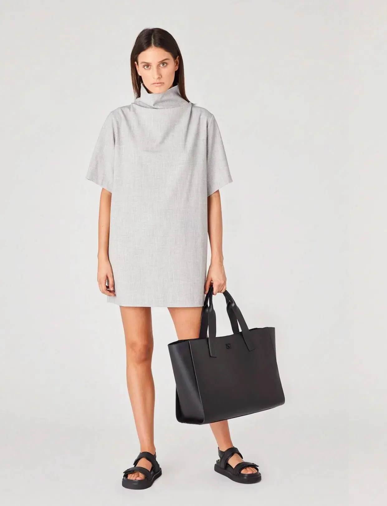 Camilla & Marc Theo Relaxed Mini Dress in Grey Melange Size 14  - Image 2