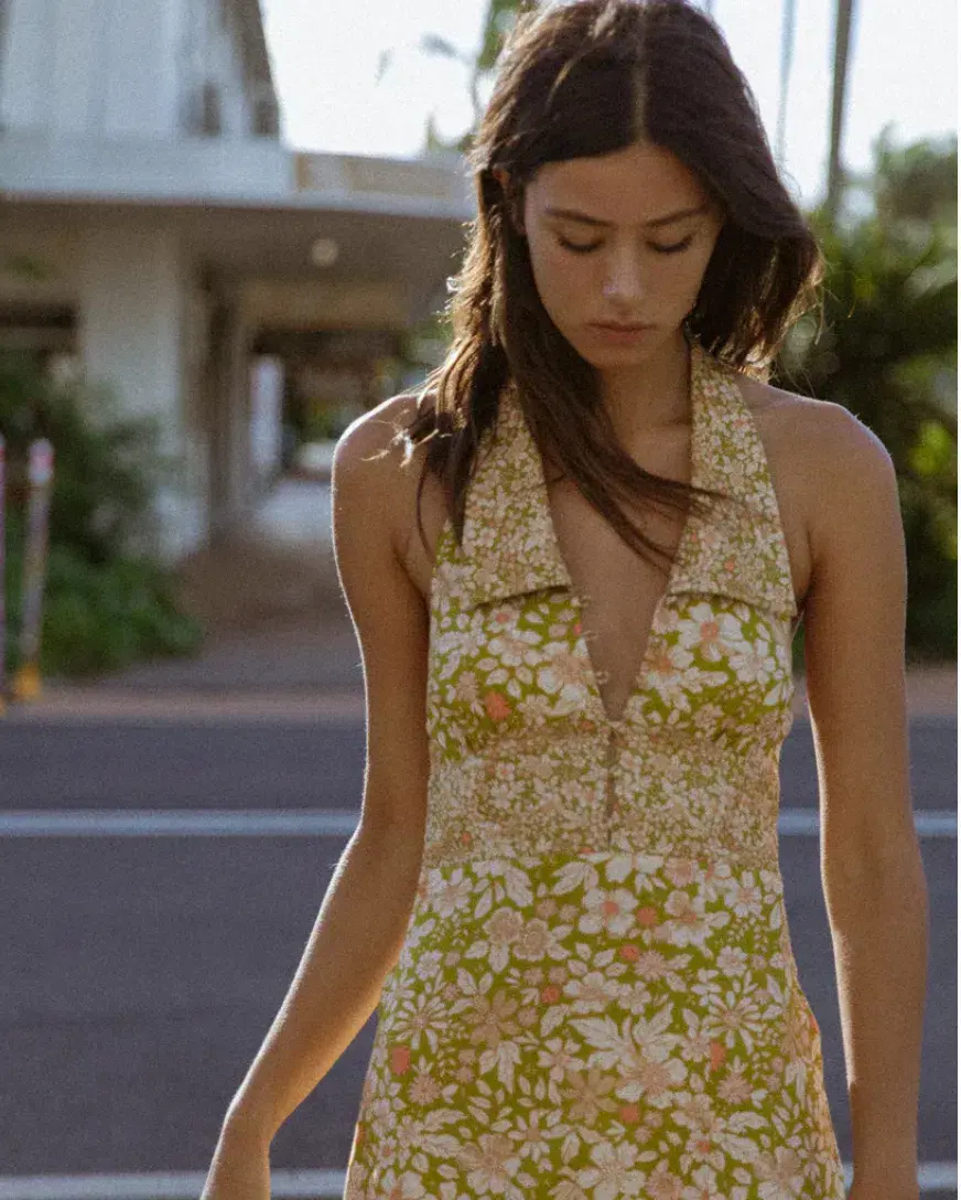 Golden Brown The Label Moneypenny Dress Bloom Yellow Size AU  6  - Image 4