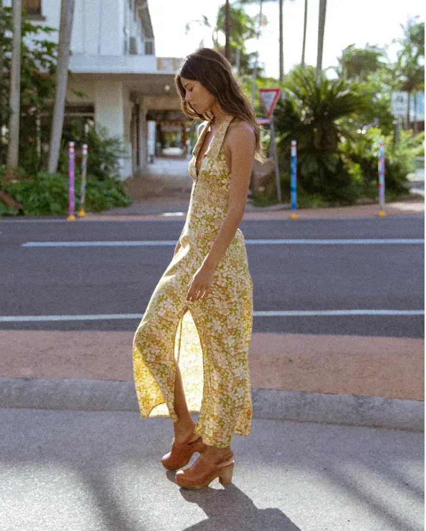 Golden Brown The Label Moneypenny Dress Bloom Yellow Size AU  6  - Image 2