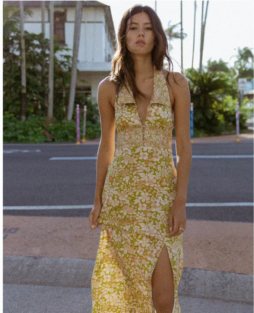Golden Brown The Label Moneypenny Dress Bloom Yellow Size AU  6  - Image 1