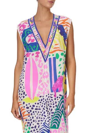 Camilla Bonza Babe Sleeveless Drape Back Dress Print Size S/M - Image 2