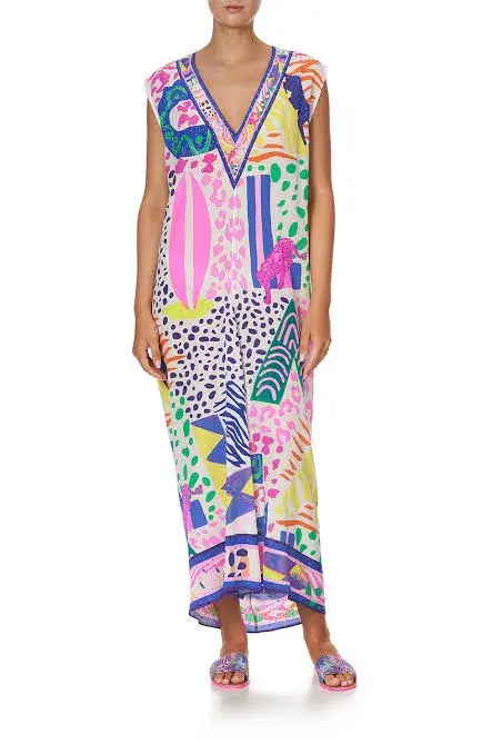 Camilla Bonza Babe Sleeveless Drape Back Dress Print Size S/M - Image 1