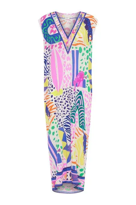 Camilla Bonza Babe Sleeveless Drape Back Dress Print Size S/M - Image 6