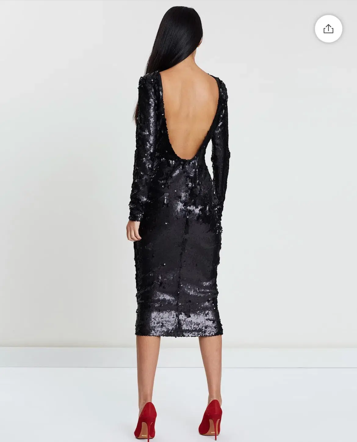 Santina Nicole Sequin Backless Dress Black Size 12 - Image 3