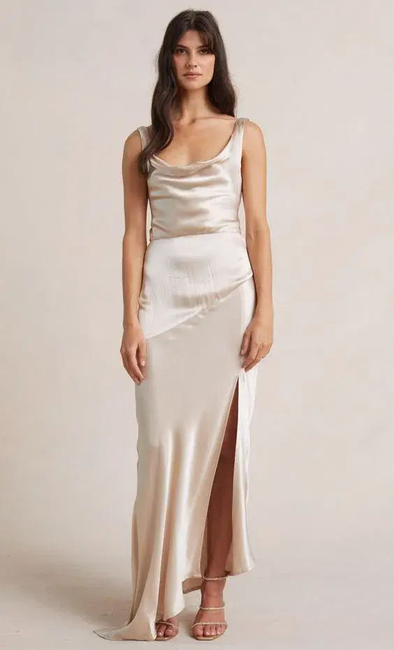 Bec & Bridge Moon Dance Cowl Dress Sand Size 8 - Image 4