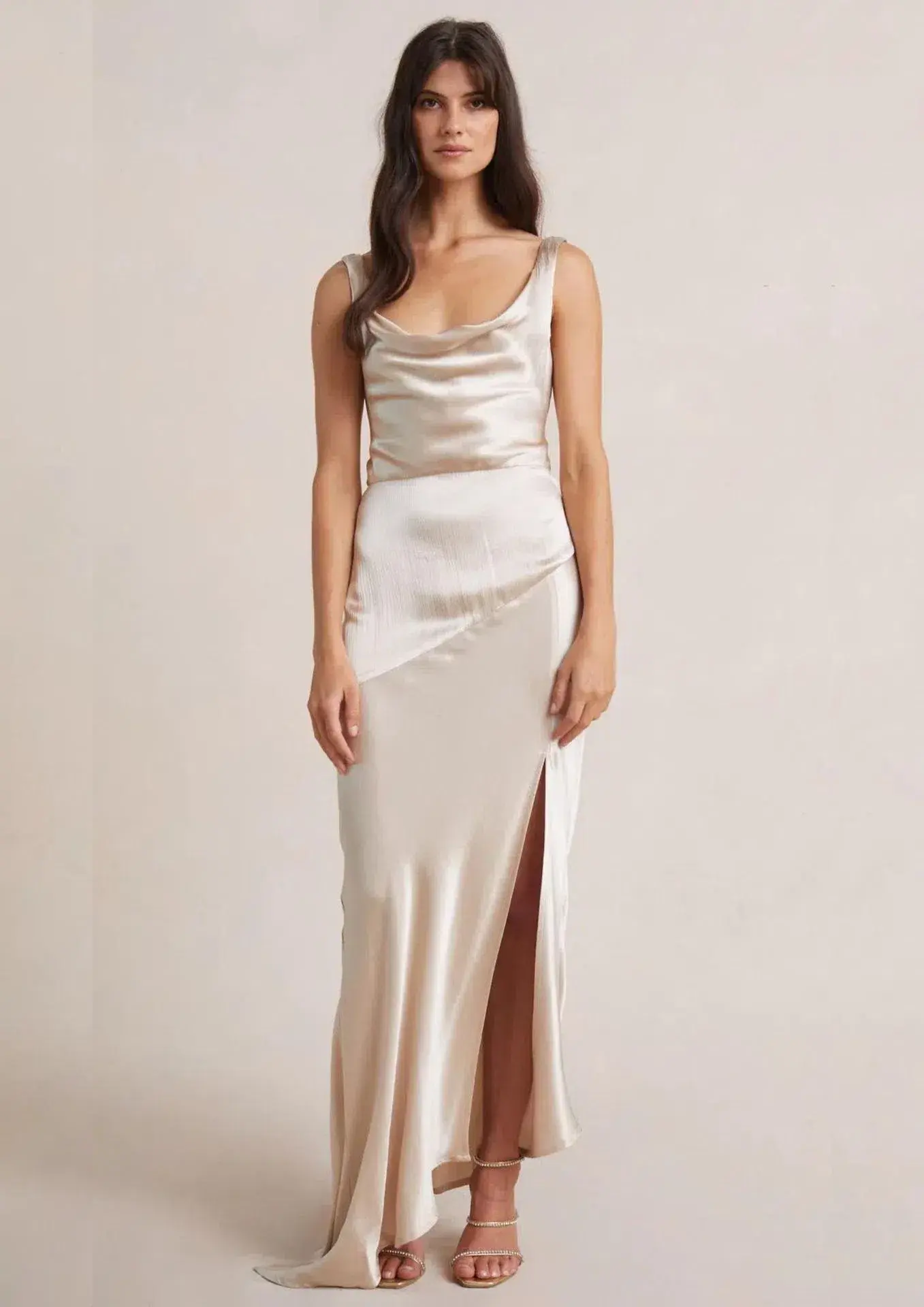 Bec & Bridge Moon Dance Cowl Dress Sand Size 8 - Image 1