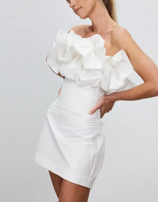 Rachel Gilbert Freida Mini Dress White Size AU 14  - Image 2