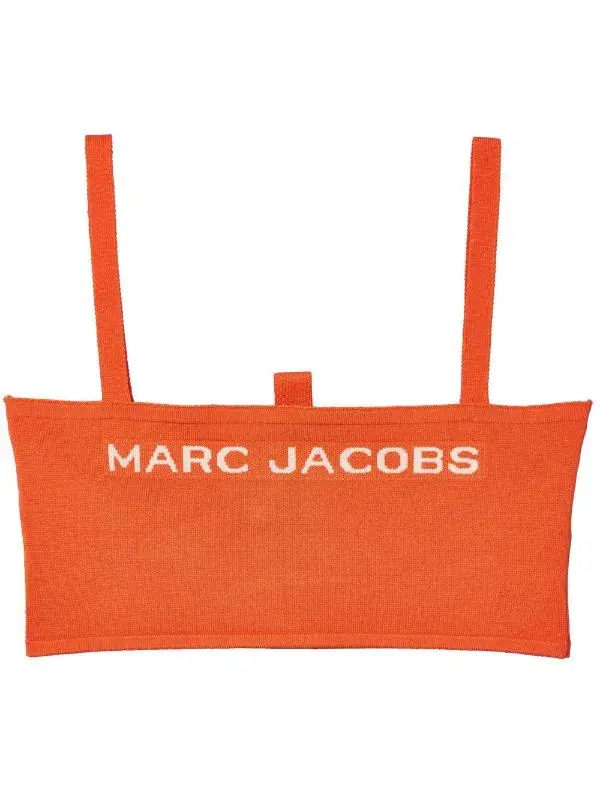 Marc Jacobs Logo Knit Bandeau Cropped Top Orange Size 12 for rent on The Volte - main image