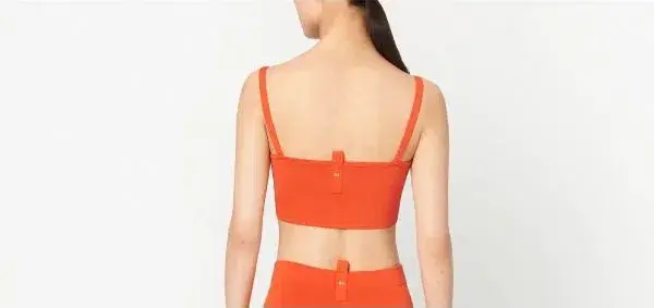 Marc Jacobs Logo Knit Bandeau Cropped Top Orange Size 12 for rent on The Volte - main image