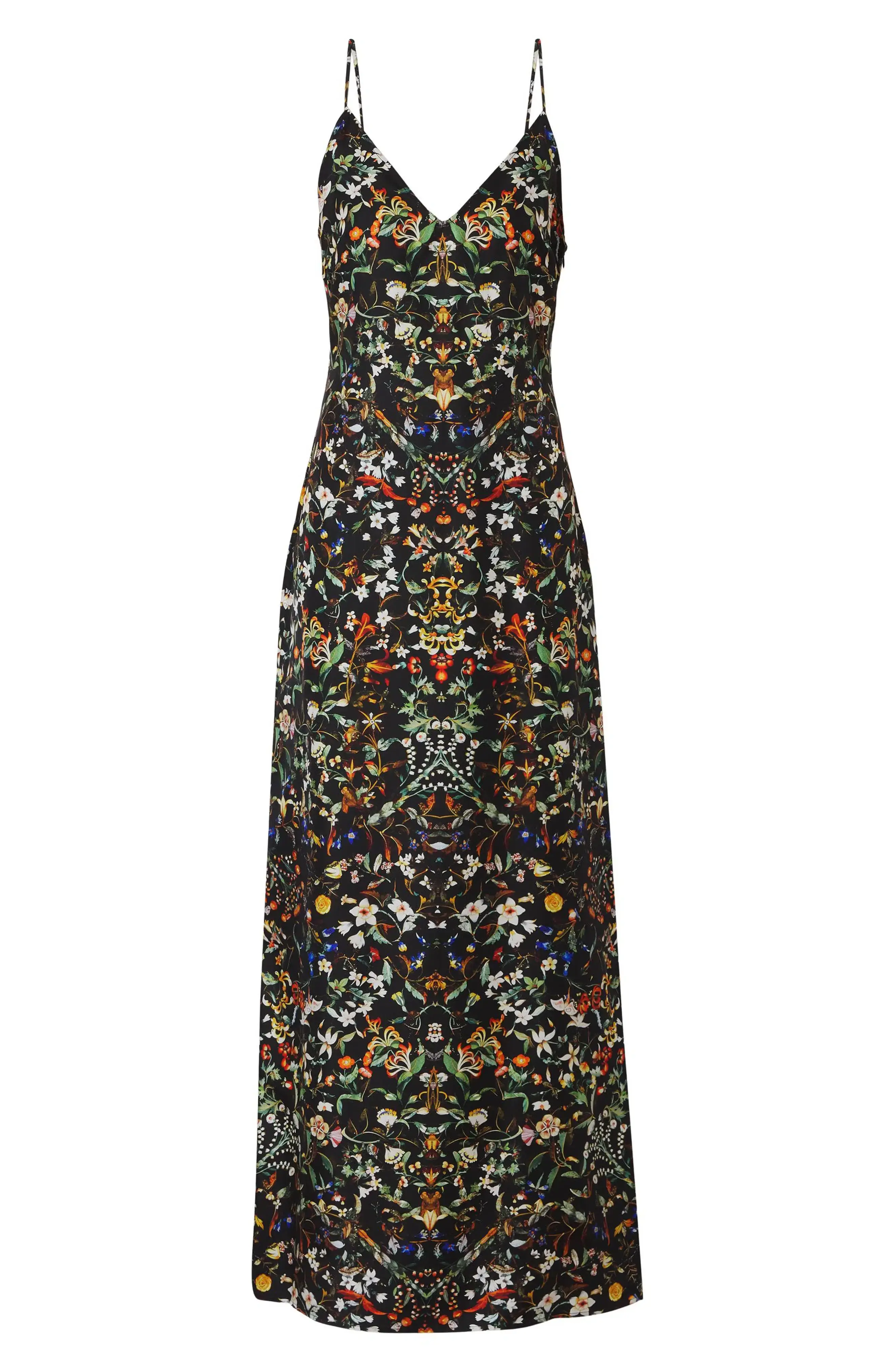 Burberry Maris Floral Silk Slip Dress Black Size 10  - Image 3