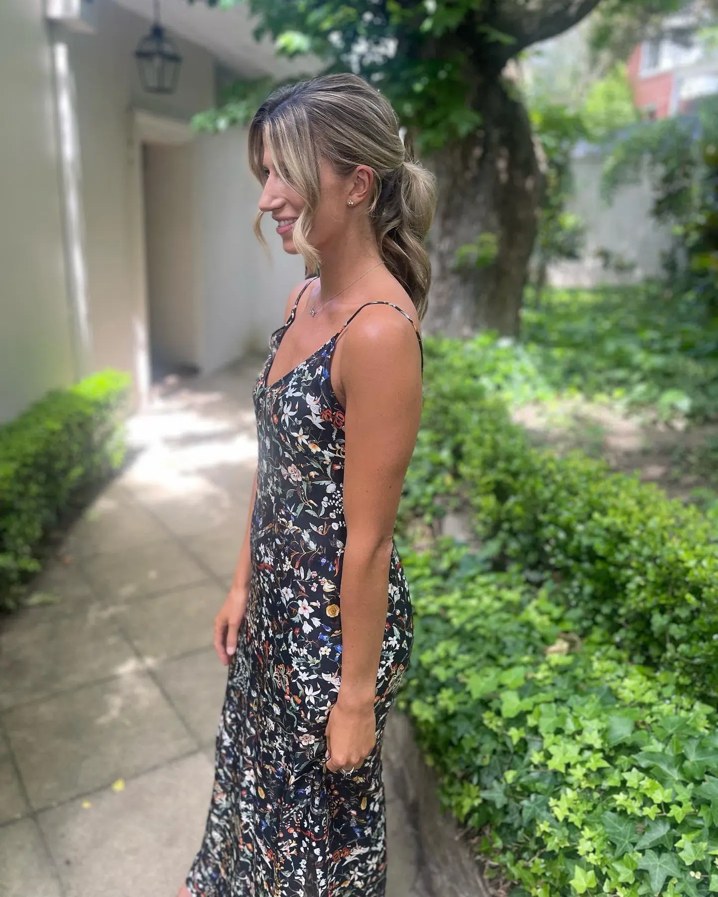 Burberry Maris Floral Silk Slip Dress Black Size 10  - Image 6