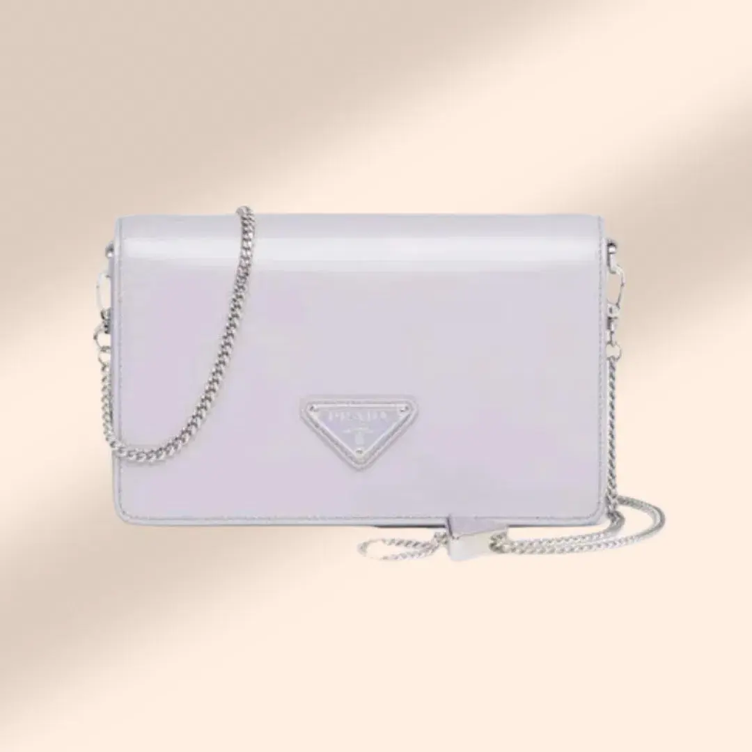 Prada Brushed Leather Shoulder Bag Wisteria  - Image 1