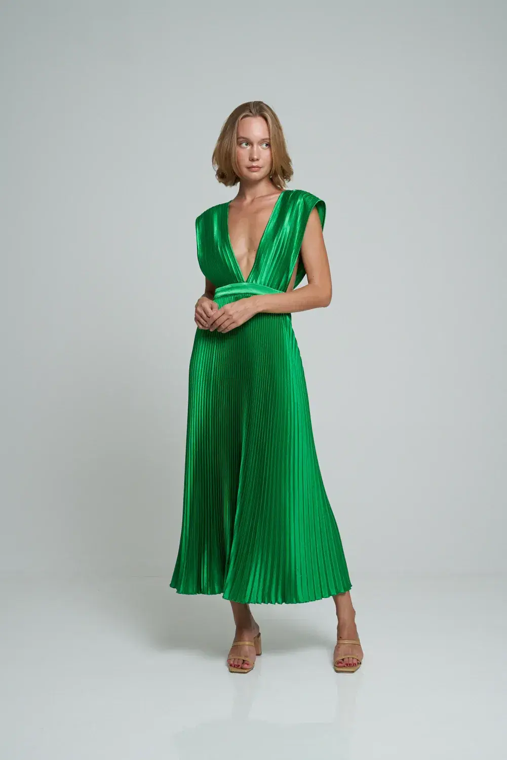 L'idee Gala Gown Bright Green Size 10 - Image 1