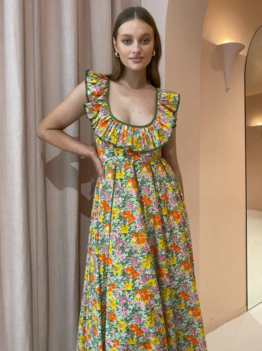 Alemais - Cabana Midi Apron Dress Print - Size 10 - Image 2