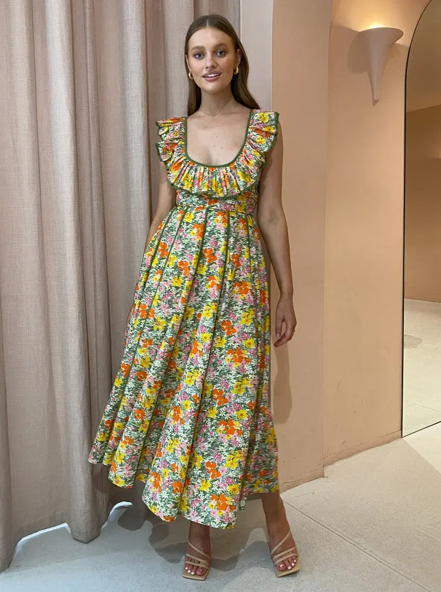 Alemais - Cabana Midi Apron Dress Print - Size 10 - Image 1