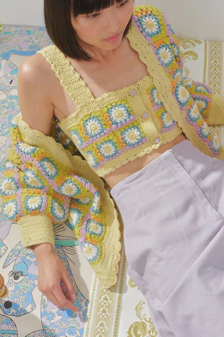 Alemais Petra Crochet Cardigan Print Size 14   - Image 1