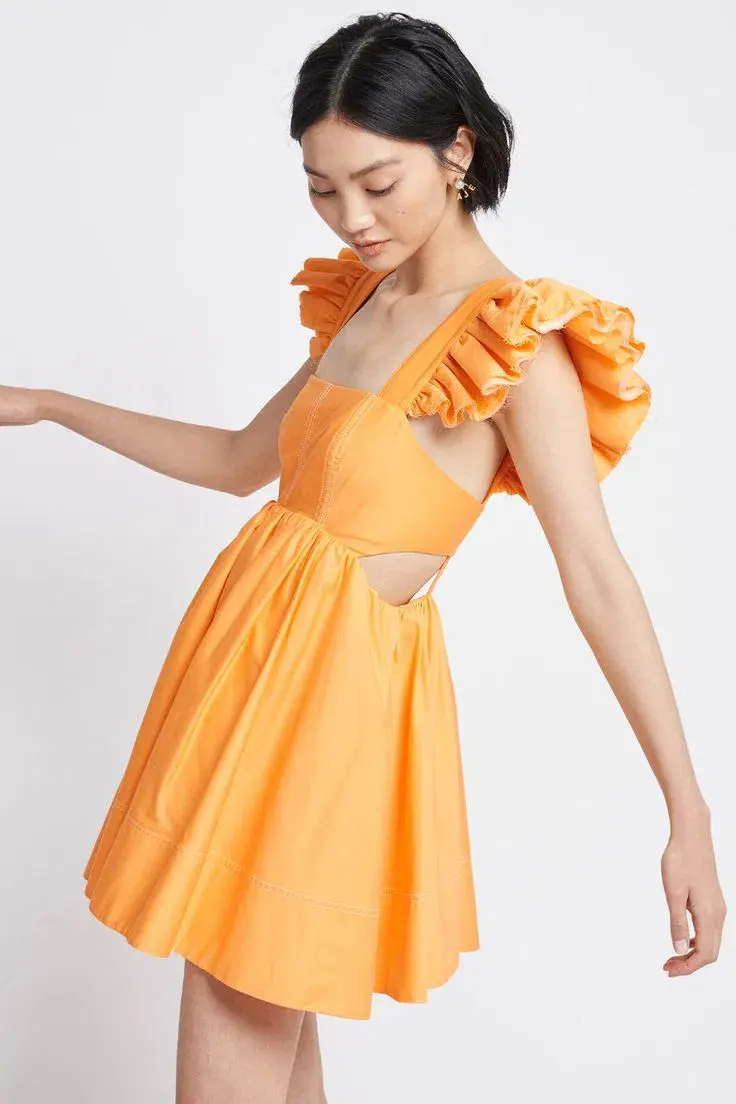 Aje Midsummer Mini Dress Mango Sorbet Size 6 - Image 2
