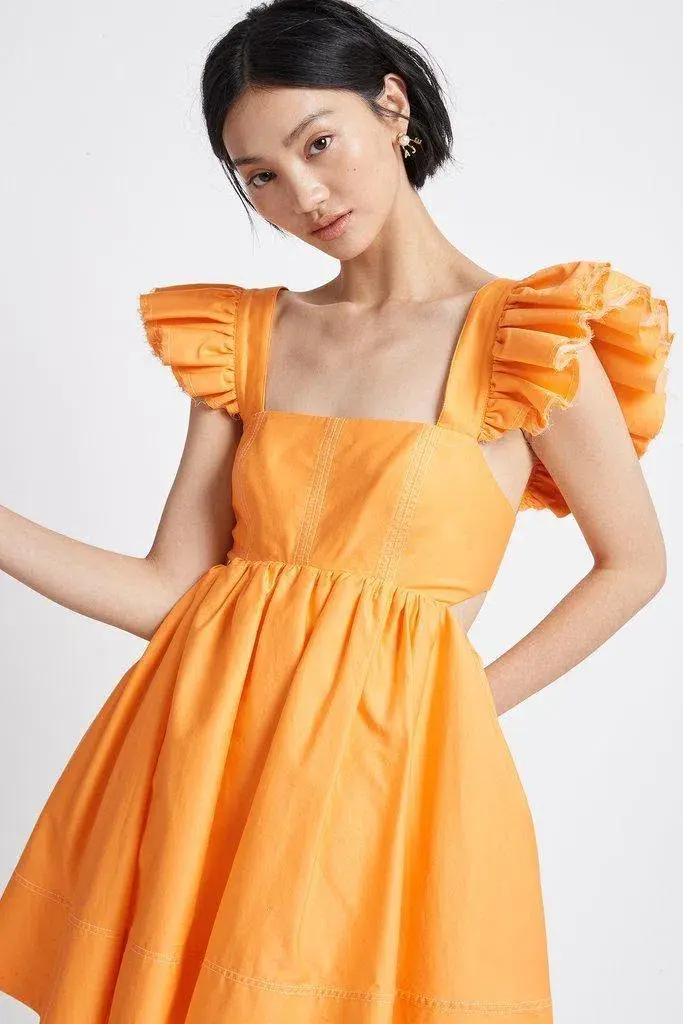 Aje Midsummer Mini Dress Mango Sorbet Size 6 - Image 1