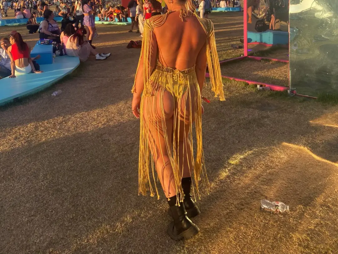 Denisse M Vera Zephora Dress Gold One Size for rent on The Volte - main image