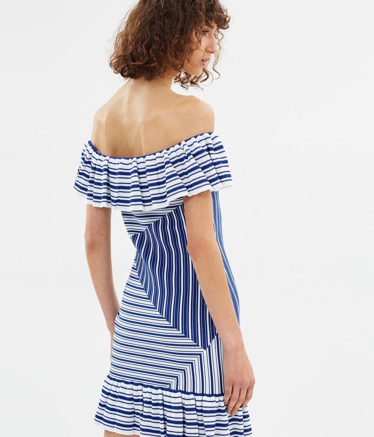 Rebecca Vallance Corsica Mini Dress Blue Stripe Size AU 10 - Image 3
