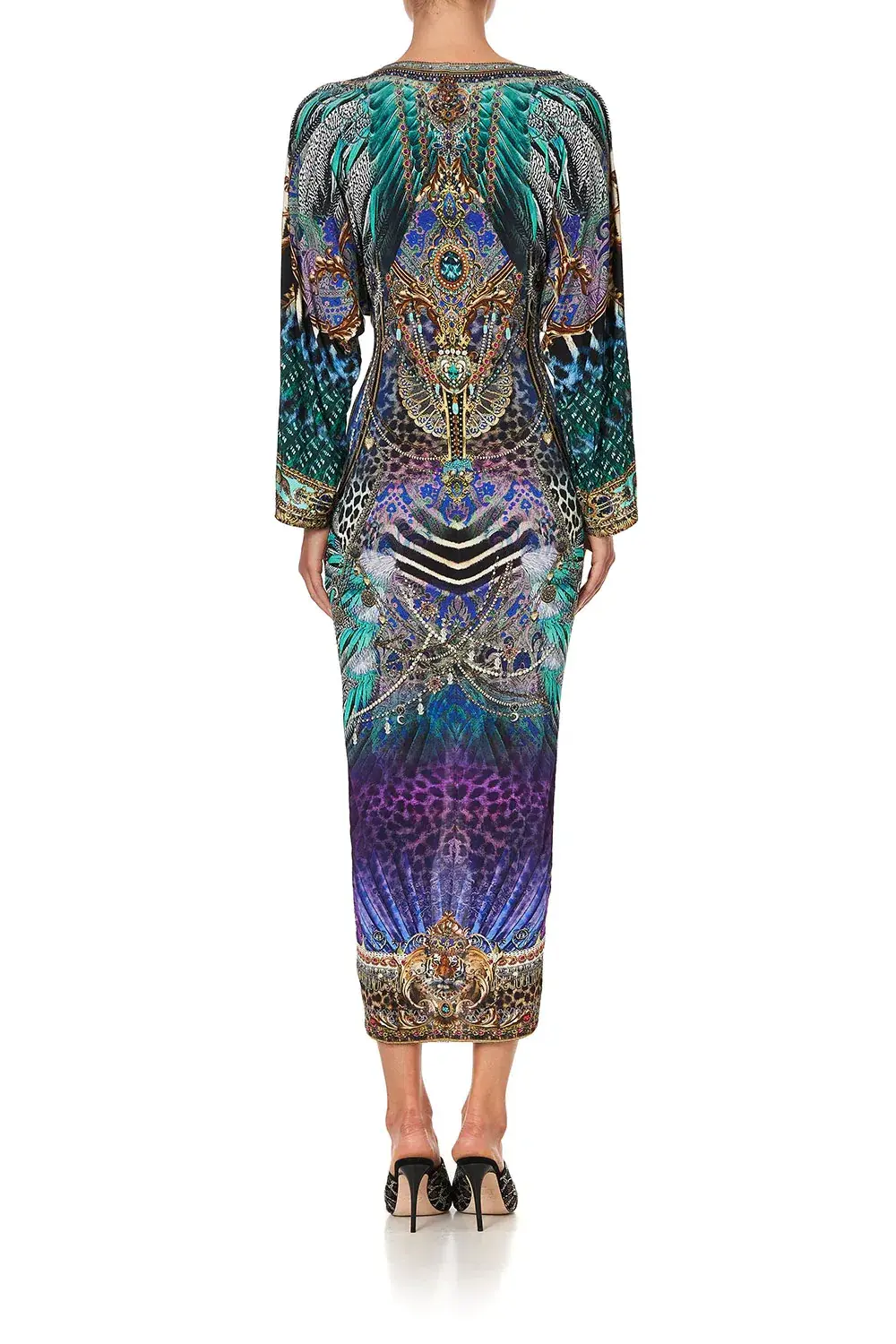 Camilla Animal Army Long Split Front Twist Dress Print XXXL - Image 4