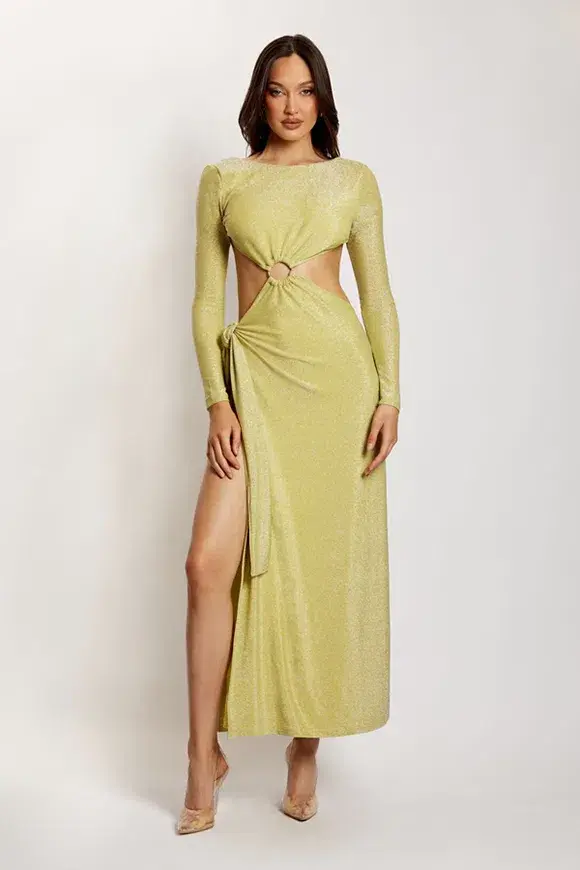 Meshki Christina Gown Shimmer Green Size S/Au 8 - Image 1