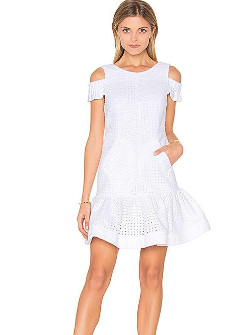 By johnny Marthe lace elastic frill mini dress for rent on The Volte - main image