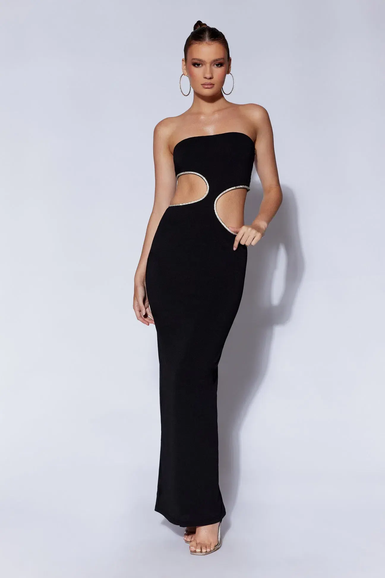 Meshki Jaden Strapless Cut-Out Maxi Dress Black Size XS - Image 4