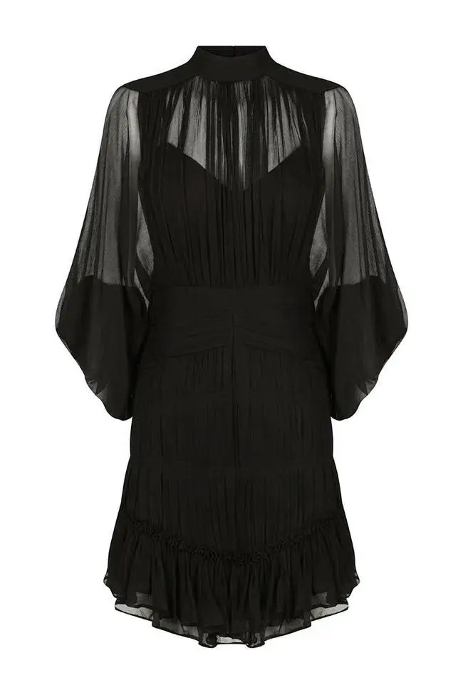 Shona Joy Clemence Long Sleeve Mini Dress Black Size 12 for rent on The Volte - main image