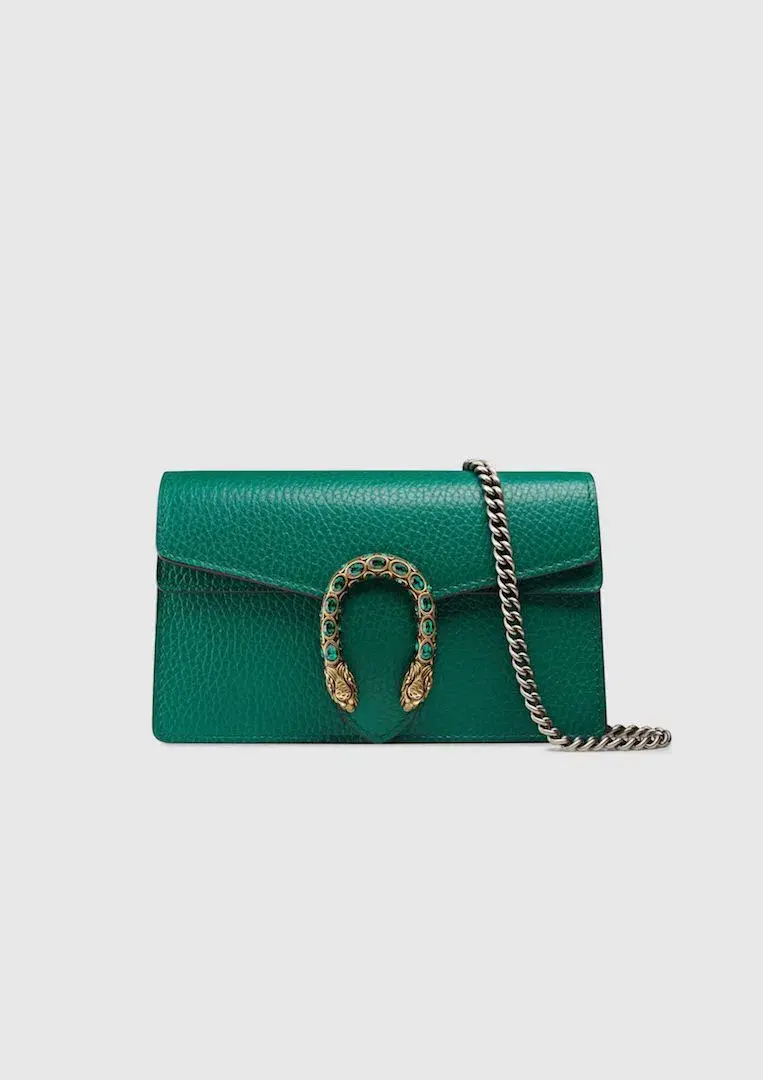 Gucci Dionysus Leather Super Mini Bag Emerald Green - Image 1