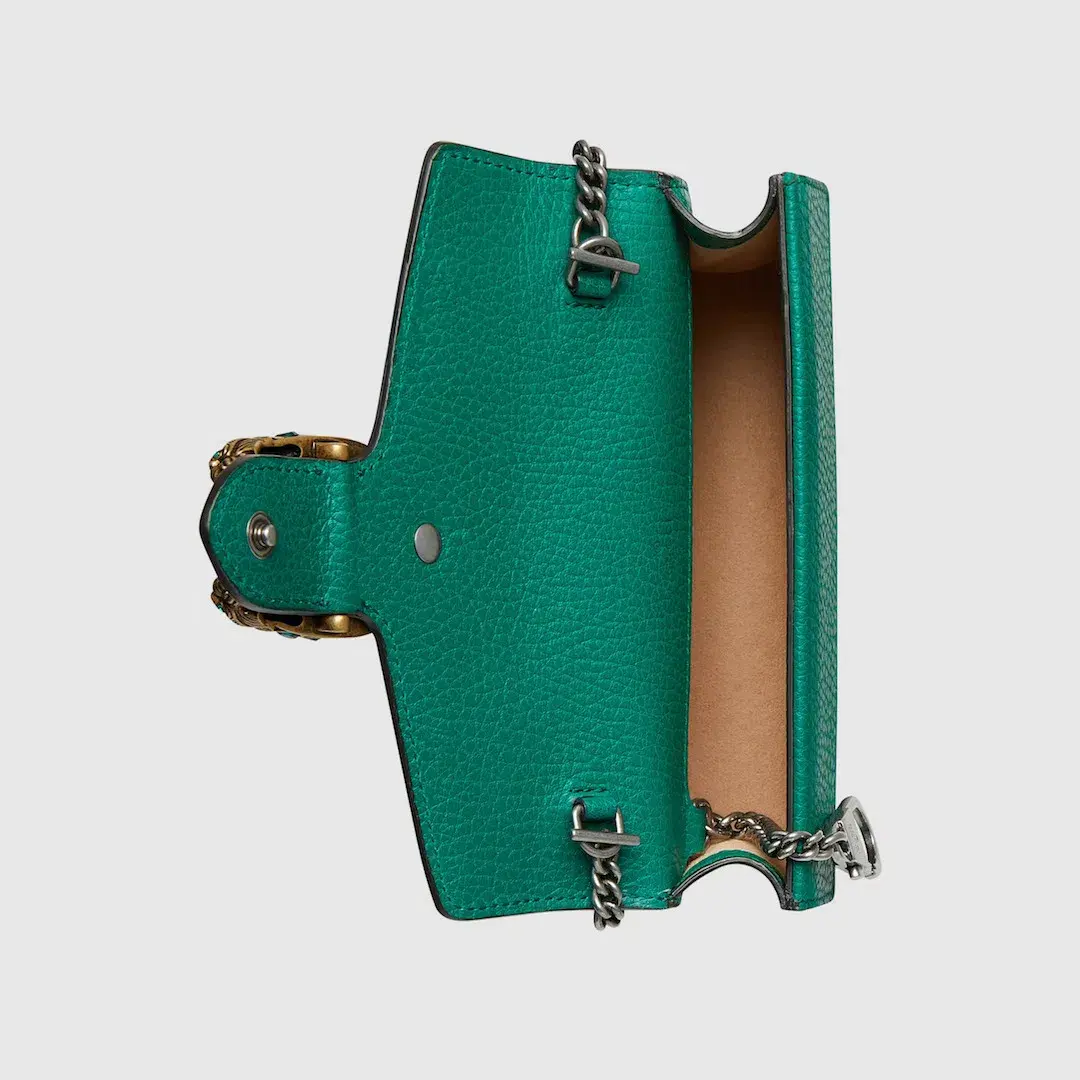 Gucci Dionysus Leather Super Mini Bag Emerald Green - Image 3