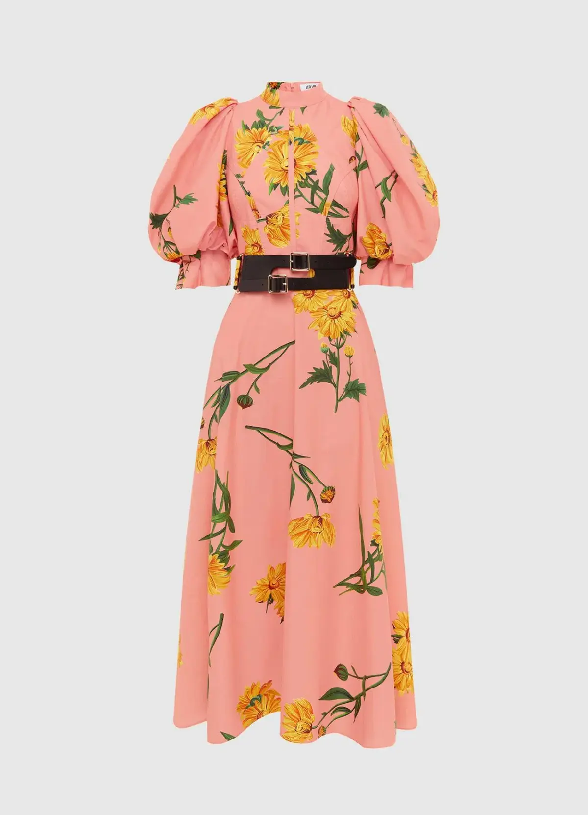 Leo Lin Marguerite Rose Cotton Dress Coral Print Size 10 - Image 1