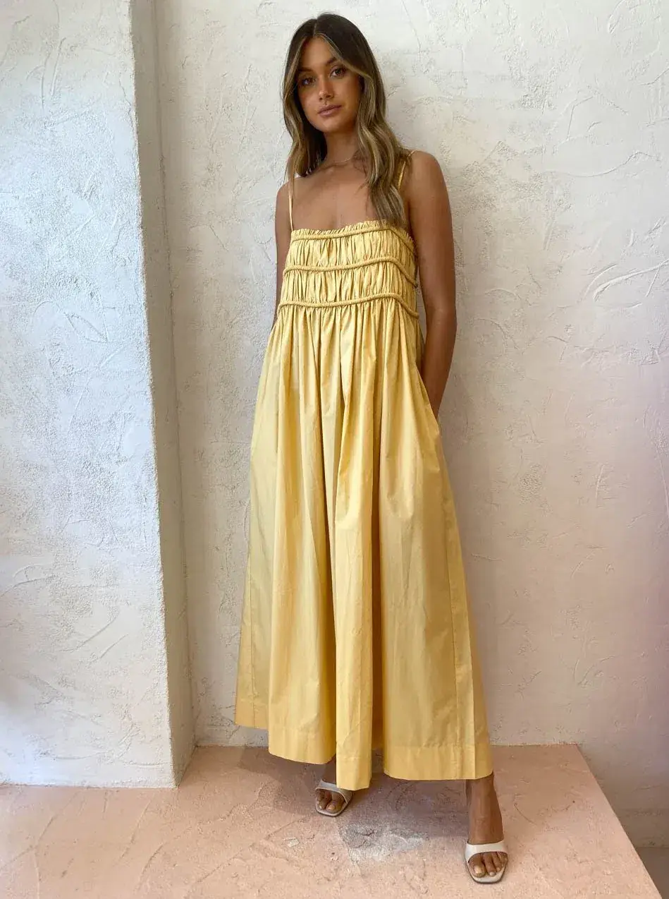 Bec and Bridge Eli Maxi Dress Yellow Size 8 - Image 3