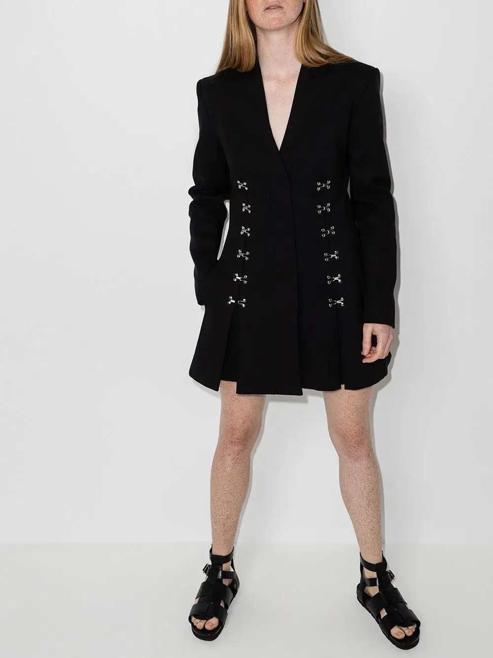 Dion Lee Accordion Pleat Blazer Mini Dress Black Size 6 - Image 1