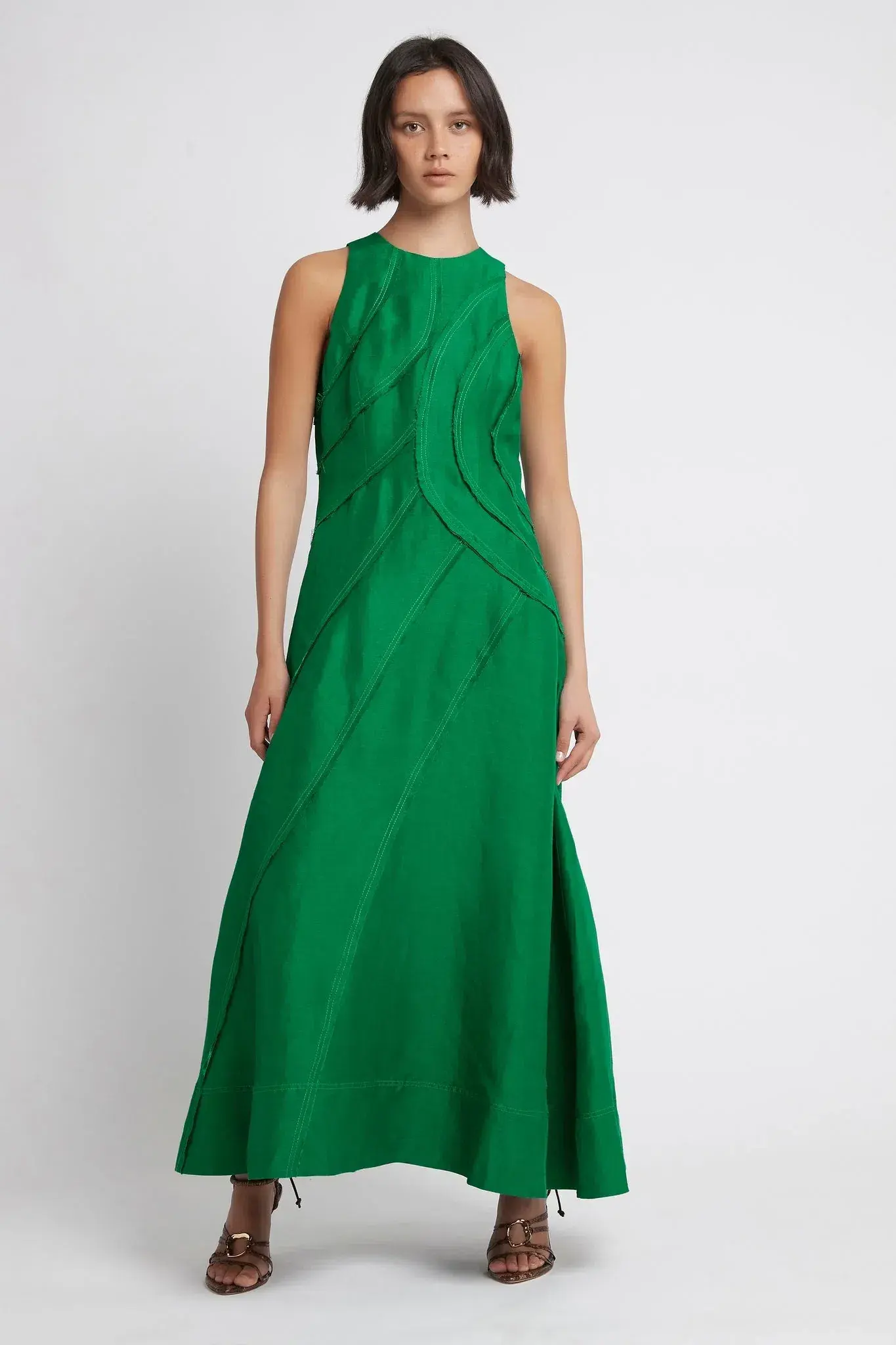 Aje Faraway Midi Dress Emerald Green Size 8 - Image 1