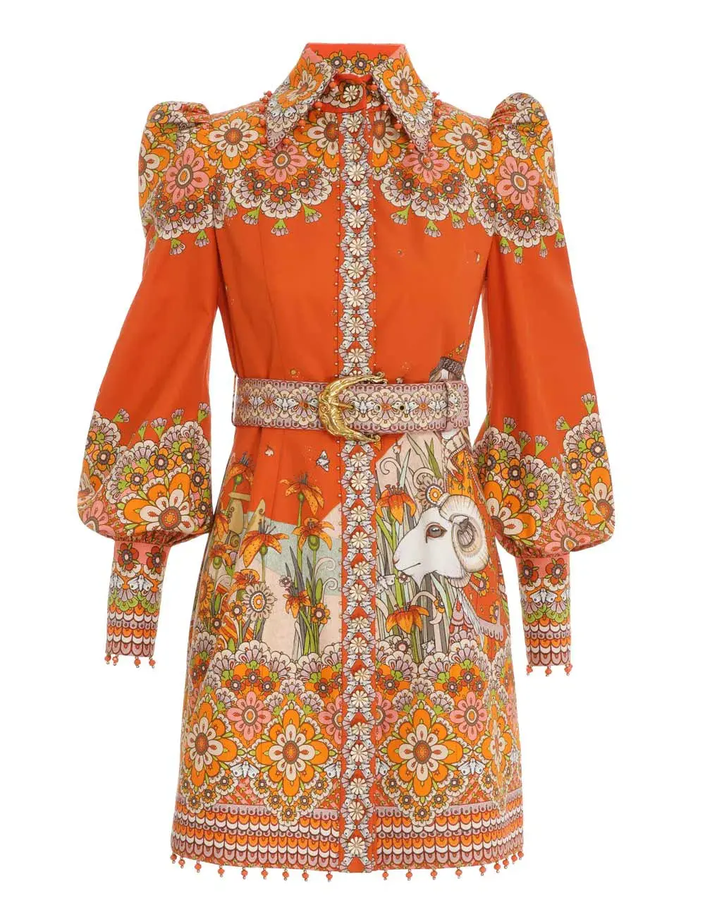 Zimmermann The Kaleidoscope Aries Shirt Dress in Aries Zodiac Print Size 1/ AU 10 - Image 4
