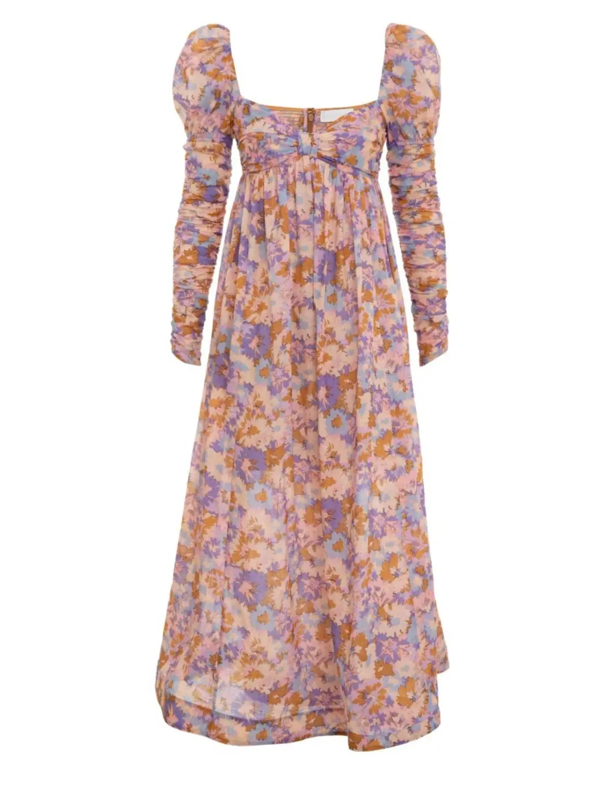 Zimmermann The Violet Twist Front Midi Dress in Purple Multi Floral Print Size 0/Au 8 - Image 3