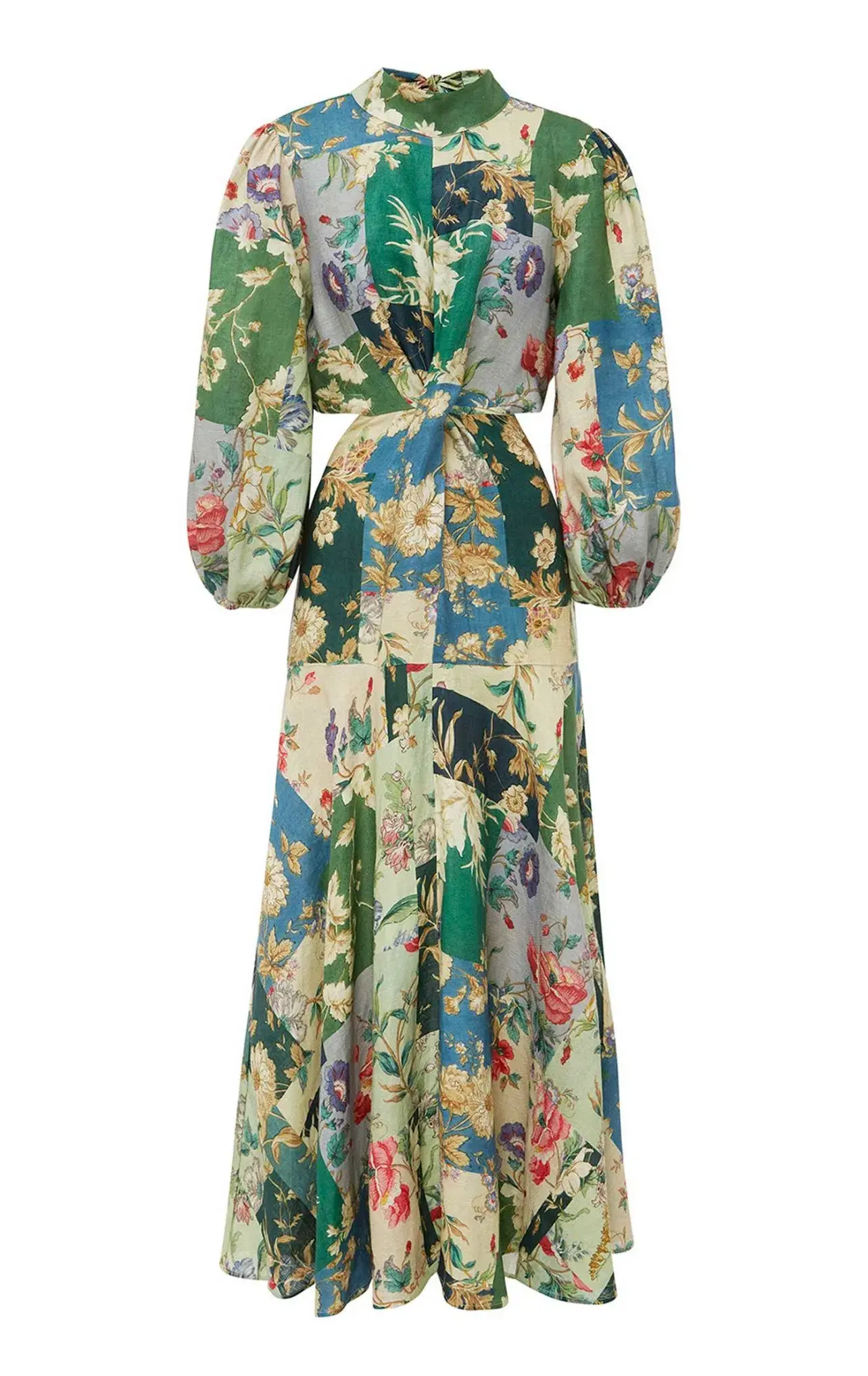 Alemais Loretta Patchwork Midi Dress Print Size 8 - Image 3