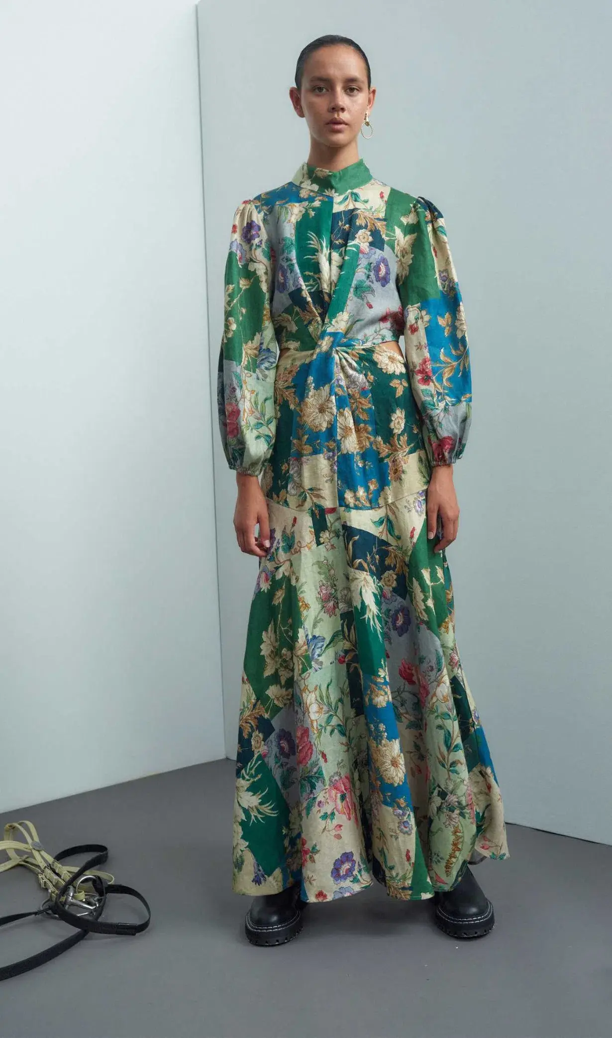 Alemais Loretta Patchwork Midi Dress Print Size 8 - Image 1