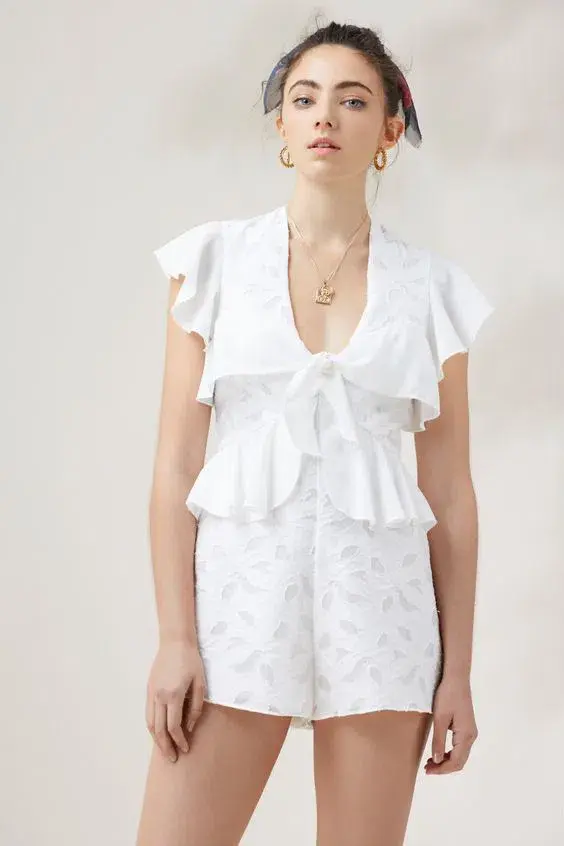 Finders Keepers Kindred  Playsuit White Size M - Image 1