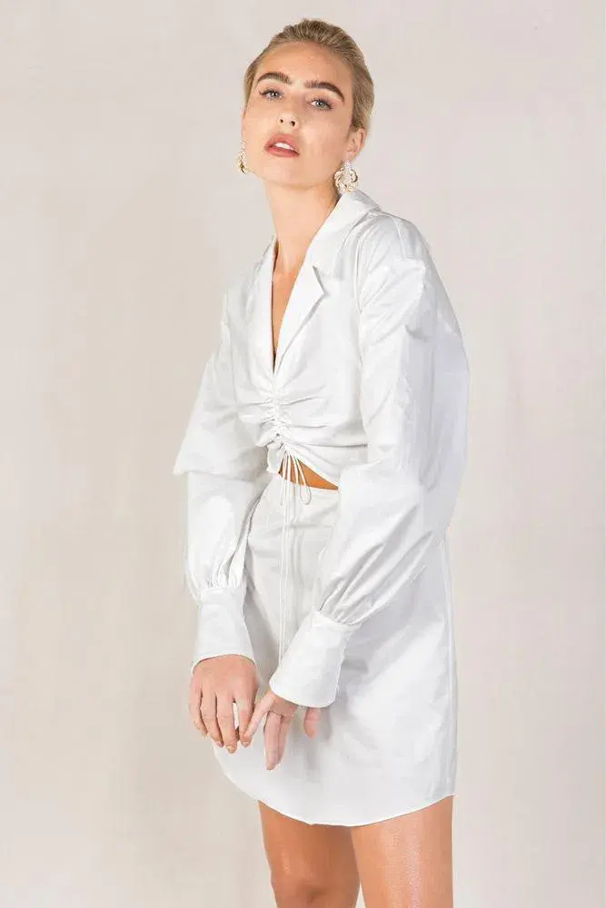 Misha Narla Mini Dress White Size 6 for rent on The Volte - main image