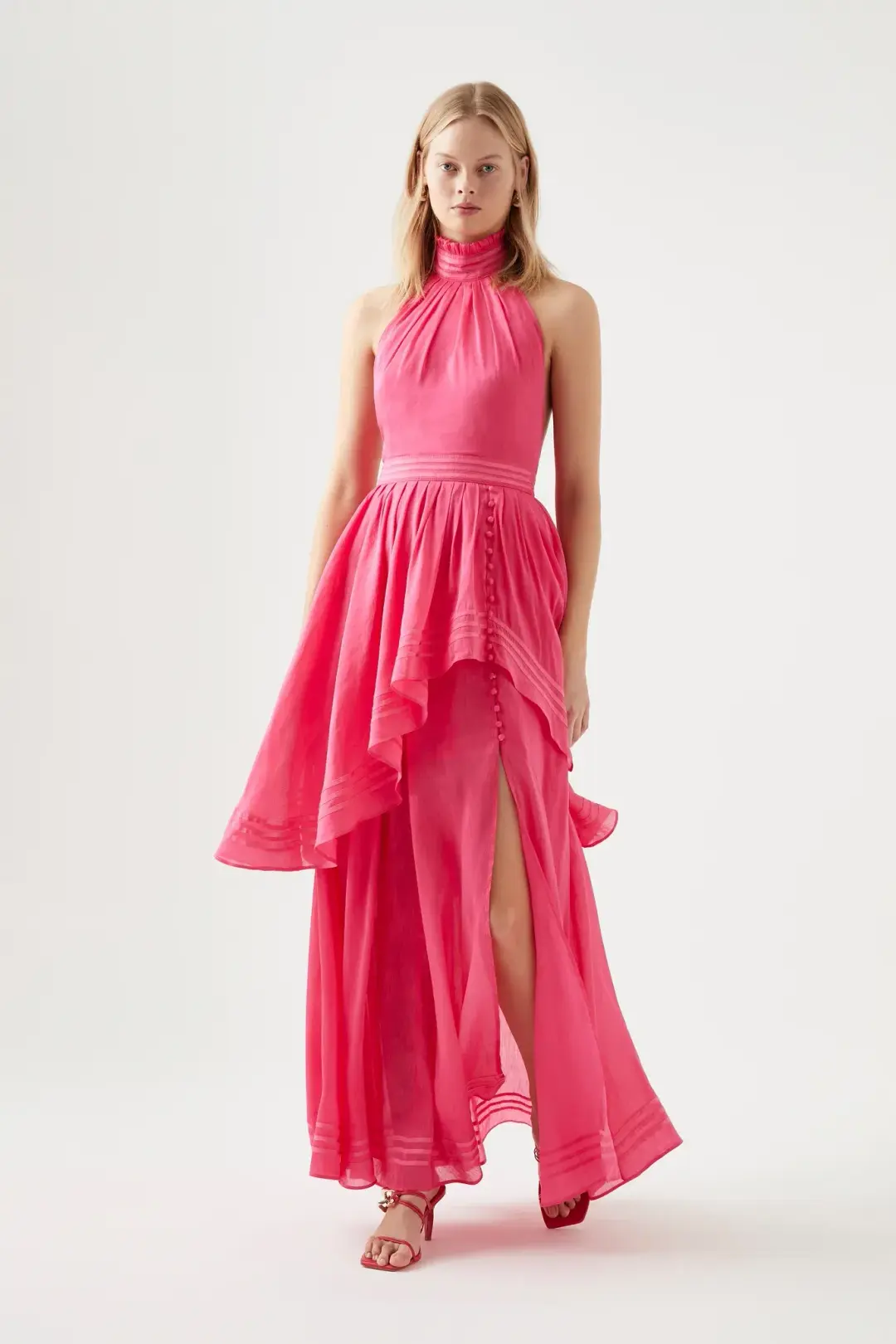 Aje Sienna Maxi Dress Pink Size 8 for rent on The Volte - main image