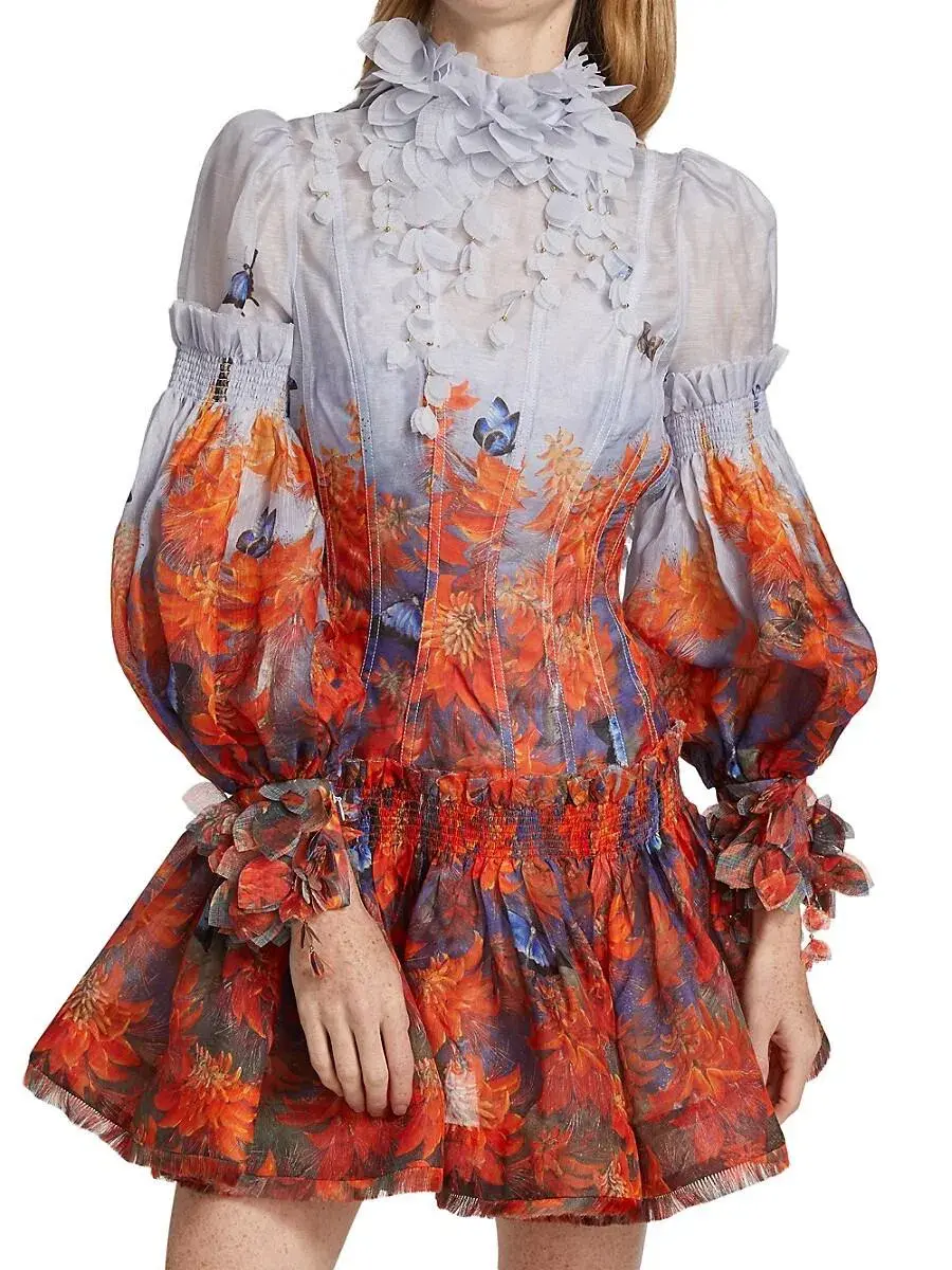 Zimmermann Botanica Mini Dress Print Size 0/AU 8 - Image 3