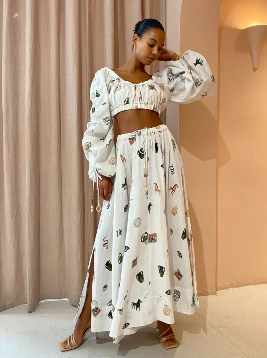 Alemais Hera Top & Skirt Set Print Size 14 - Image 1
